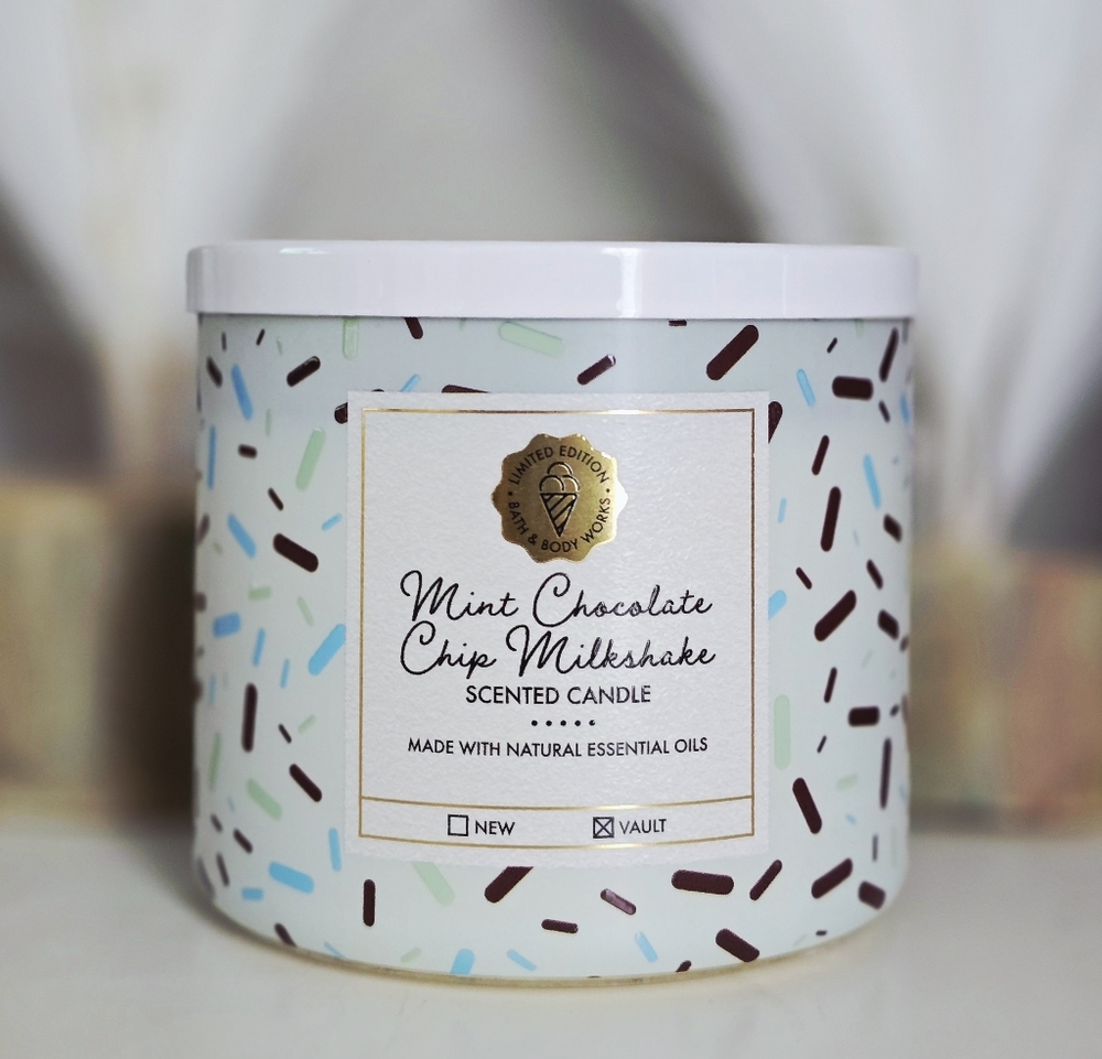 Mint Chocolate Chip Milkshake 3 Wick Candle by Bath and Body Works